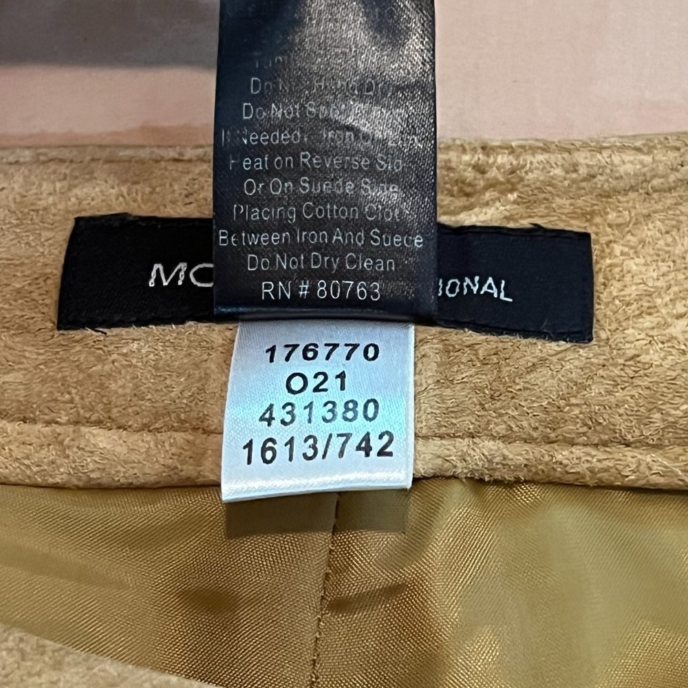 ❣️LIKE NEW❣️Washable MODA International Beige Suede Pants 100% Genuine Leather - Picture 11 of 13